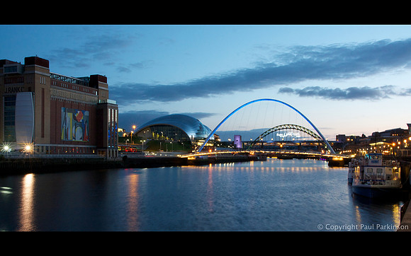Baltic Mills, Sage Gateshead concert hall and Gateshead Millennium Bridge