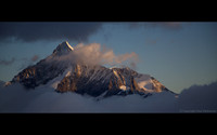 Sunrise on Weisshorn (4,506m) from Rothorn (3,103m)