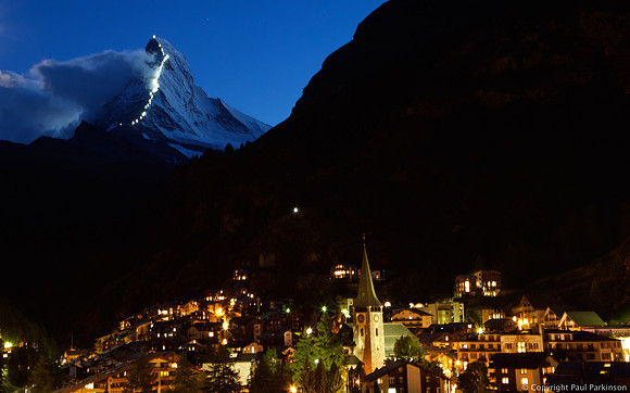 Illuminated Matterhorn First Ascent and Zermatt