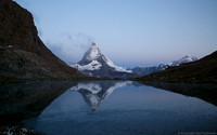 Matterhorn (4,478m) before sunrise from Riffelsee (2,757m)