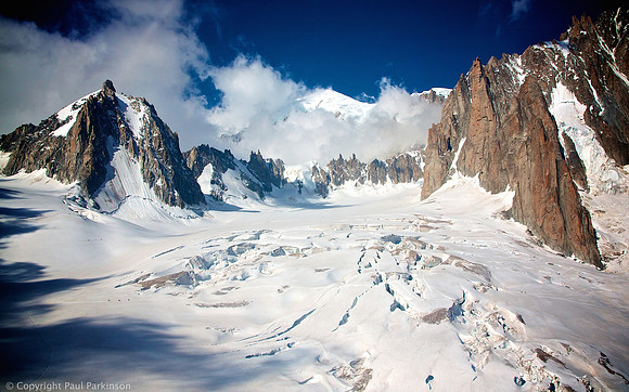 La Vallée Blanche (3,400m) and Mont Blanc (4,810m)