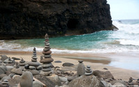 Cairns on Hanakapi'ai Beach, Kauai