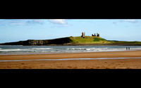 Dunstanburgh Castle ruins panorama, Northumberland