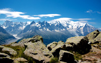 Mont Blanc massif and Mer de Glace