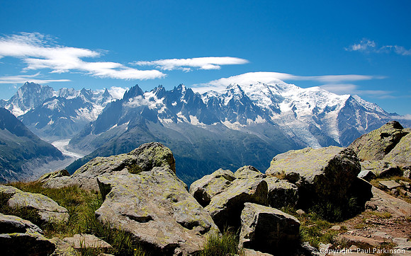 Mont Blanc massif and Mer de Glace
