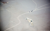 Mountaineers crossing a glacier
