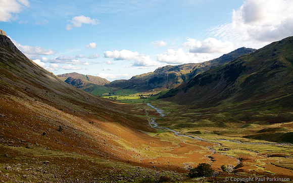 Descent from Bow Fell into Langdale, Lake District