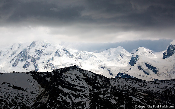 Storm over Castor (4,288m) and Pollux (4,092m)