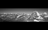 Alpine Panorama: Mont Blanc (4,810m), Grand Combin (4,314m), Dent d'Herens (4171m), Matterhorn (4,478m) and Dent Blanche (4357m)